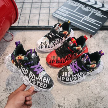 

2020 New Young Boy Casual Sneakers Black Red Children Running Shoes Brand Shoes Kids Comfortable Sport Shoes for Boys Size 31-37