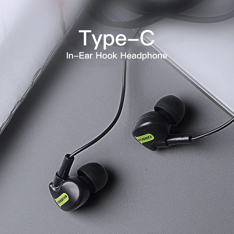 Niye Type C проводной спортивные наушники для Xiaomi Huawei вкладыши мобильного телефона hi