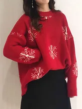 ^#Cheap Red Christmas Sweater Women Winter Warm Jumper Loose Cashmere Sweaters Knitted Pullover Top Pull Hiver Femme O-Neck 2019 New ^#Cheap Red Christmas Sweater Women Winter Warm Jumper Loose Cashmere Sweaters Knitted Pullover Top Pull Hiver Femme O-Neck 2019 New