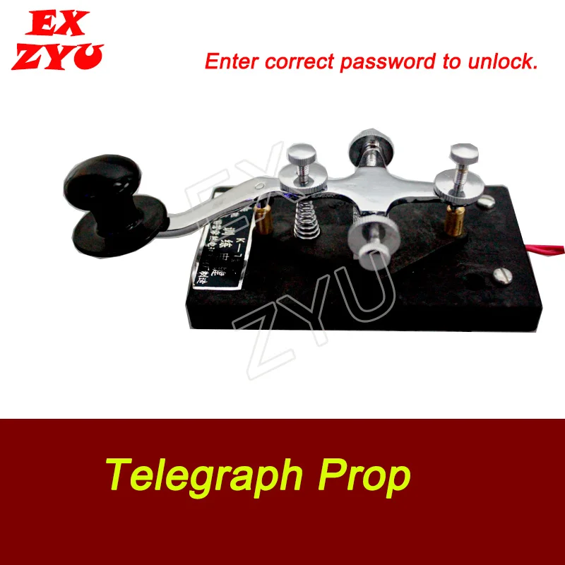 

EXZYU Telegraph Prop Real Life Escape Room Game Enter Correct Password to Open Lock Chamber Code