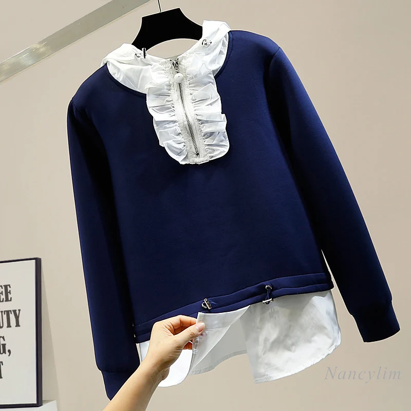 

Female Loose Hoody Drawstring Pleated Fungus Hooded Loose Pullover Sweatershirt 2020 Autumn New Girls Students Casual Hoodies