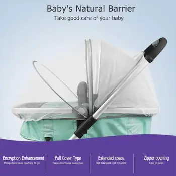 

Buggy Bed Netting Lightweight and Delicate Simple and Generous Household Universal Baby Stroller Full Cover Mosquito Net