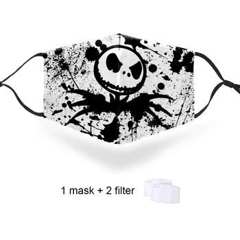 

Jack Skellington Print 3D Masks Washable Soft Face Masks High Quality Protective PM2.5 Filter Respirator Streetwear Mouth Muffle