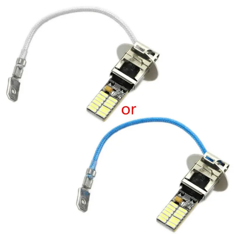 24 SMD 4014 H3 6500K HID Ксеноновые белые светодиодные лампы для противотуманных фар или