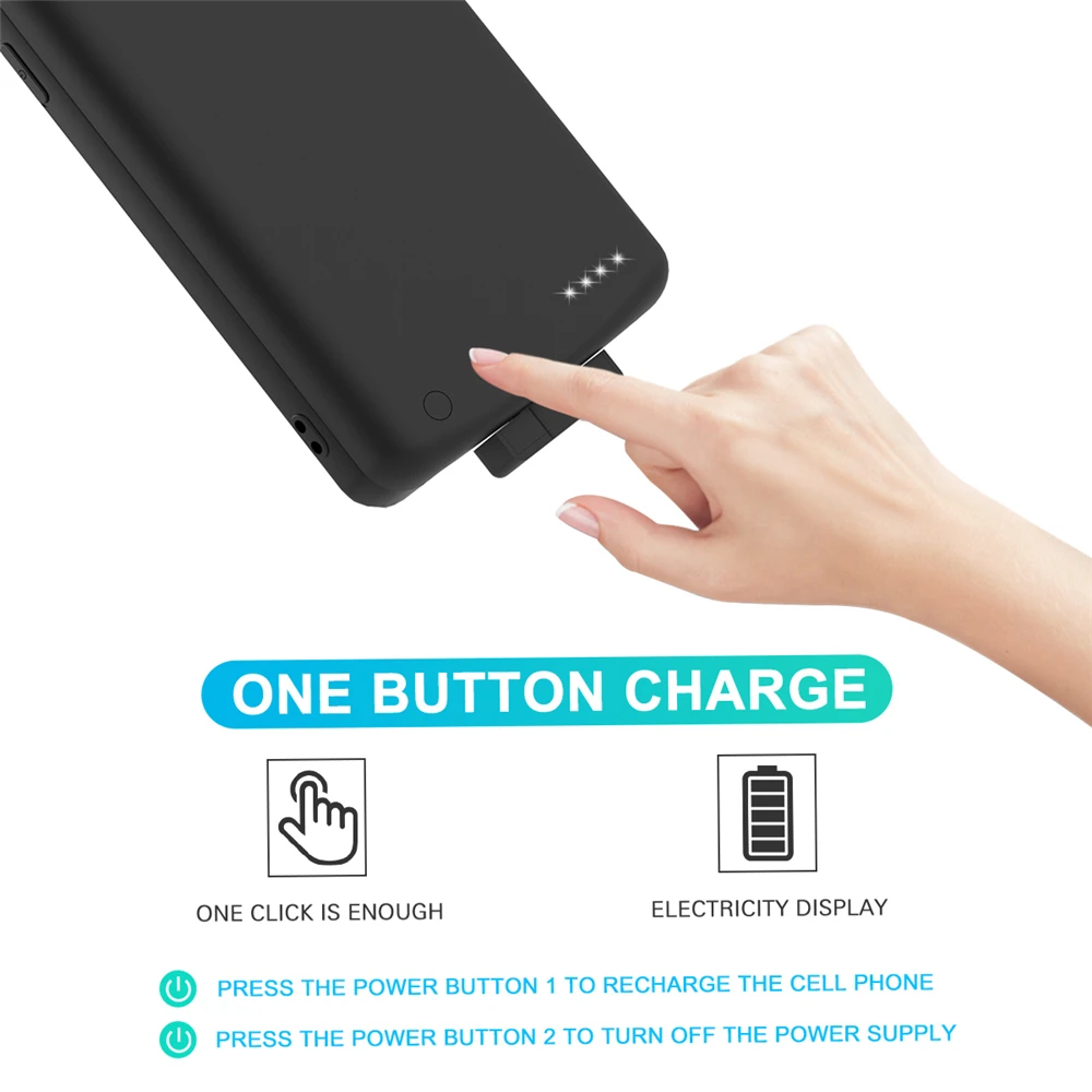 NTSPACE Power Bank Cover For OnePlus 7 Pro Battery Cases 5000mAh Portable Charger Powerbank Cover For One Plus 7 Charging Case