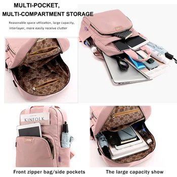 

Fashion Pink Women Backpack Girls Shoulder Bag Waterproof Laptop Backpacks Schoolbag For Teenager Girls Travel