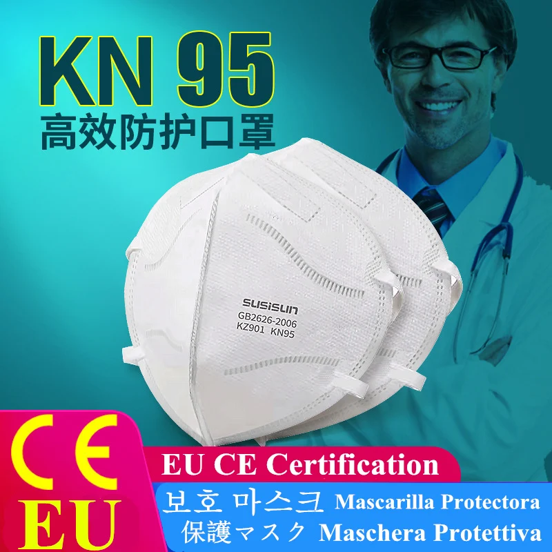 

CE Certification KN95 Mask Anti Filter Proof Dust Infection PM2.5 Face Mouth Masks Nonwoven Personal Respirator