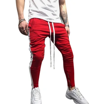 

New Gyms Pants Men Sweatpant Hip Hop Solid Color Strip Sportswear Fitness Joggers Trousers Mens Streetwear Track Pants Casual