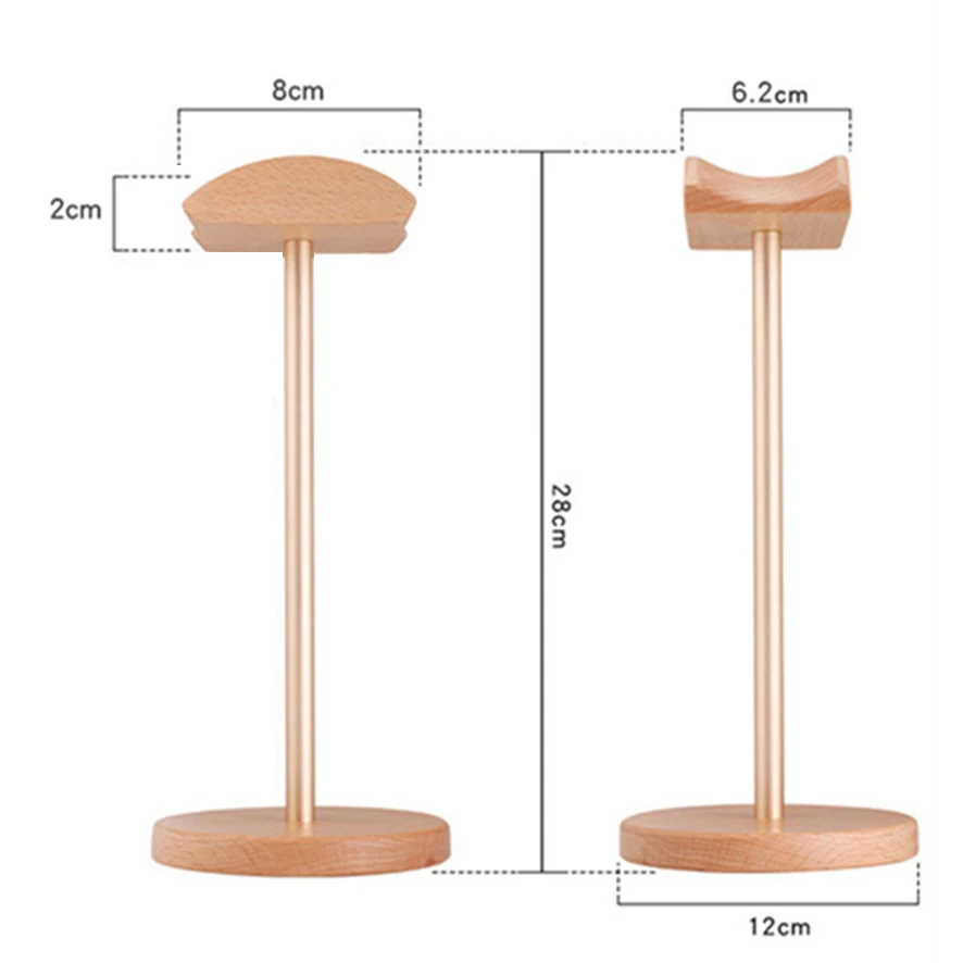 Universal Wood Headphone Stand Creative Display for bracket for Headset Simple Holder Rack Hang Non slip Space Saving