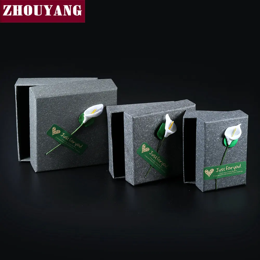 ZHOUYANG высокое качество простой прозрачный черный белый 7*7 см упаковка шкатулка для колец комплекты из серег и ожерелий JPB008