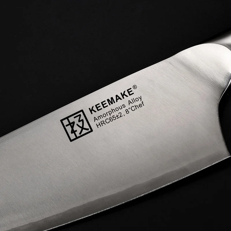 SUNNECKO KEEMAKE 8 дюймов профессиональный нож шеф-повара Жидкий металл 65HRC лезвие G10+ S/S ручка кухонные ножи кухонные инструменты