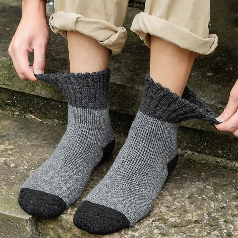 Calcetines de lana y cálidos para hombre, medias gruesas resistentes al frío, medias largas de invierno, par|Calcetines hombres| - AliExpress