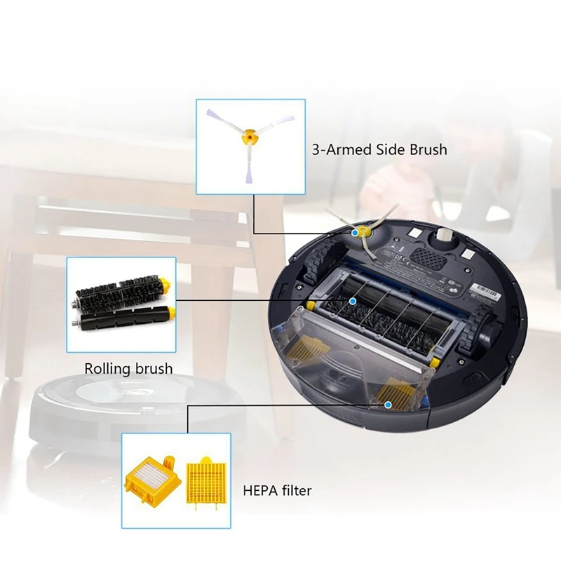 Фильтр для Irobot Roomba 700 серии 760 770 780 790 включает щетину и гибкую щетку и боковую щетку и Hepa фильтры и