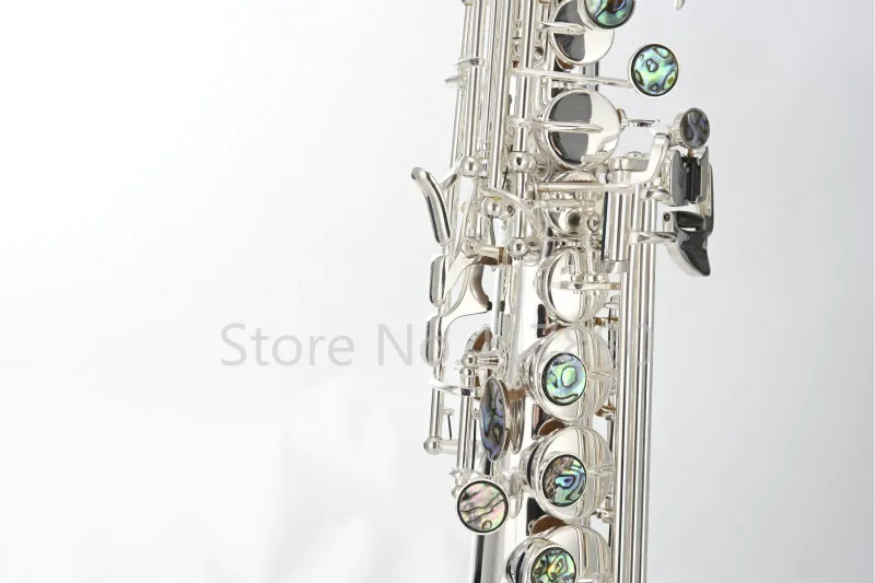 MARGEWATE новая прямая труба сопрано саксофон Латунь Посеребренная B плоский саксофон играющий музыкальный инструмент с мундштуком
