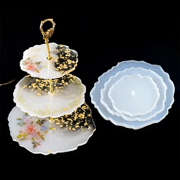 

3PCS Desktops Coaster Molds for Resin Casting Silicone Coaster Molds for Cake Holder Resin Fruits Tea Plate Accessories Party