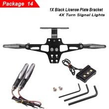 Универсальный CNC регулируемый угол Мотоцикла Алюминиевый номерной знак рамка держатель кронштейн с 4 шт. поворотные сигнальные огни