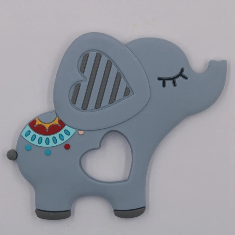 Food Silicone Teethers Animal Elephant Baby Infant Kids Teething Gift Toddler Toys Soother Pacifier Chewable Teething Pendant