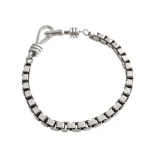 4 мм, антикварная коробка, браслет-цепочка, 925 пробы, серебряные ювелирные изделия, панк стиль, Большой браслет, простой элегантный женский браслет, длина 16,5/18,5 см