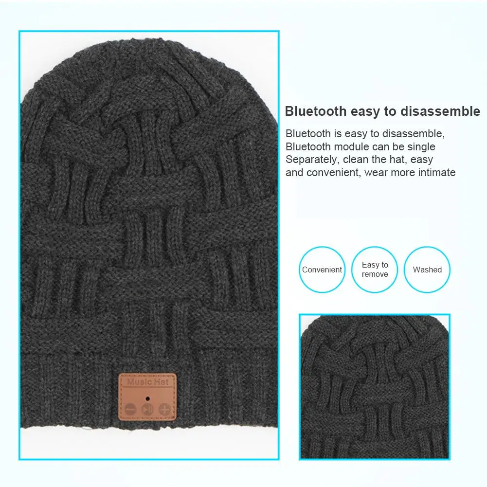 Обновленная Bluetooth 5,0 Beanie Беспроводная бини с наушниками музыкальная шапка встроенный HD стерео динамик для зимних занятий фитнесом