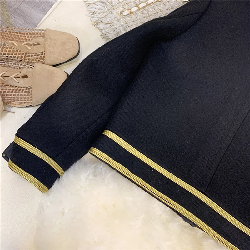 HIGH STREET дизайнерская женская куртка из смесовой шерсти с аппликацией
