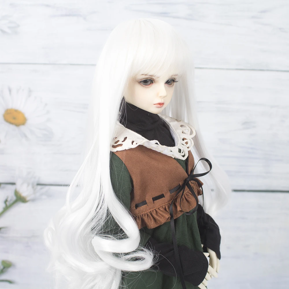 Aidolla BJD/SD кукольные парики длинные вьющиеся новые белые желтые Ombre born baby цветные волосы для 1/3 1/4 аксессуары для кукол