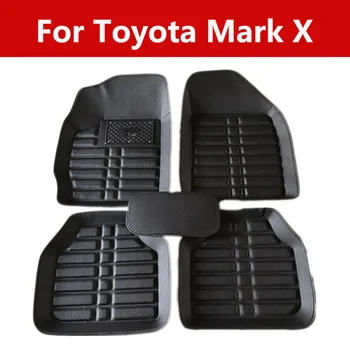 

Special Durable Car Floor Mats Brown Black Color For Toyota Mark X Waterproof Non-Slip Leather Liner Set