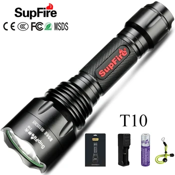

Supfire LED Flashlight Tactical Torch T10 CREE-XML T6 2500lm Flash Light Camping Fishing Hand Lamp Lanterna LED 18650 Flashlight