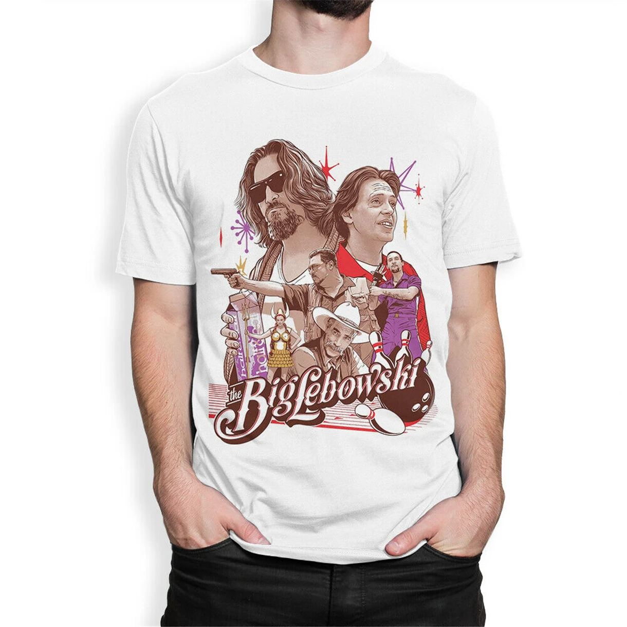 Футболка с принтом Big Lebowski Art топы в стиле Харадзюку футболка хип-хоп | Мужская