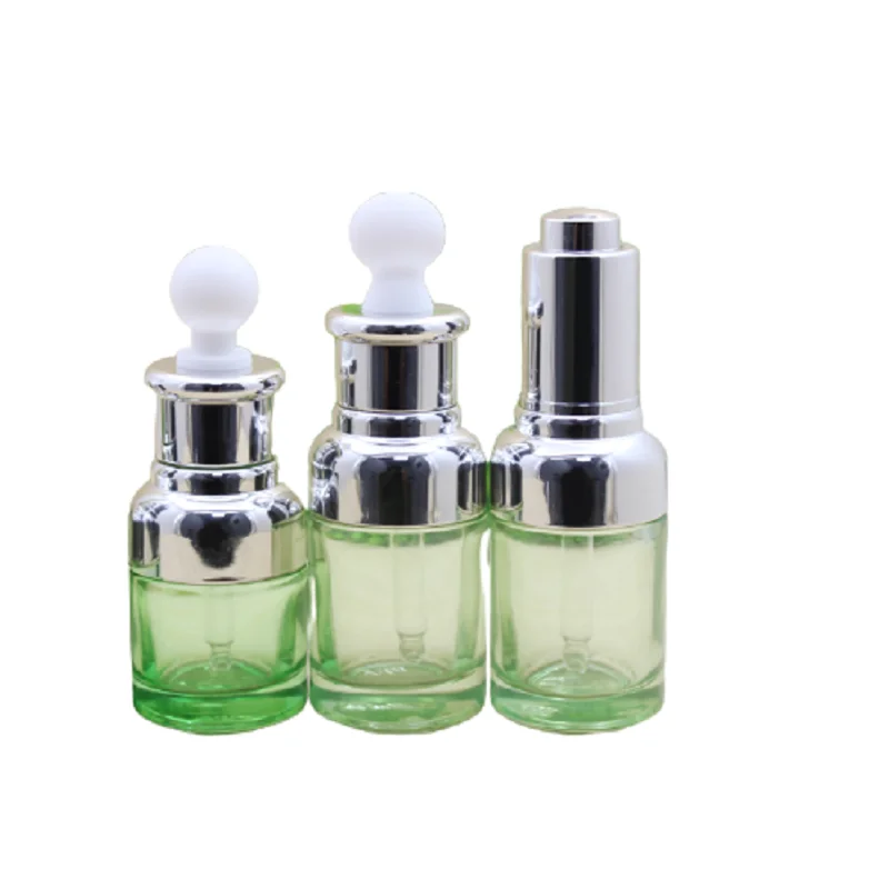 

15pcs Empty Glass Dropper Bottle 20ml 30ml Cosmetic Packaging Container Green Clear Essential Oil Pipette Refillable Vials