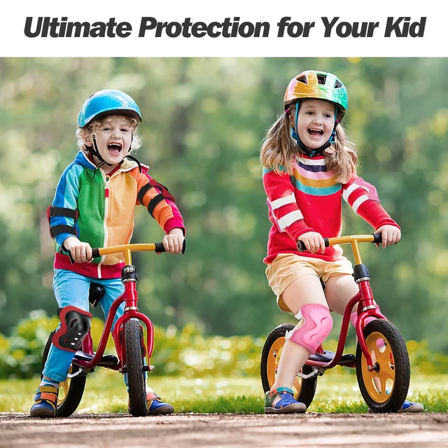 6 in 1 Skating Cycling Roller Skating Protection Set Kids Knee Elbow Wrist Protective Pads Sport Protective Gear for Boy Girl 3