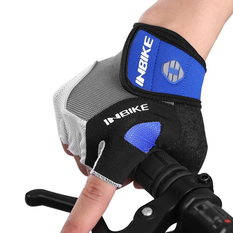 INBIKE, 1 пара, перчатки для езды на велосипеде, перчатки на полпальца, толстая подкладка для ладони, перчатки для горного велосипеда, Зимние перчатки для велоспорта, теплые перчатки