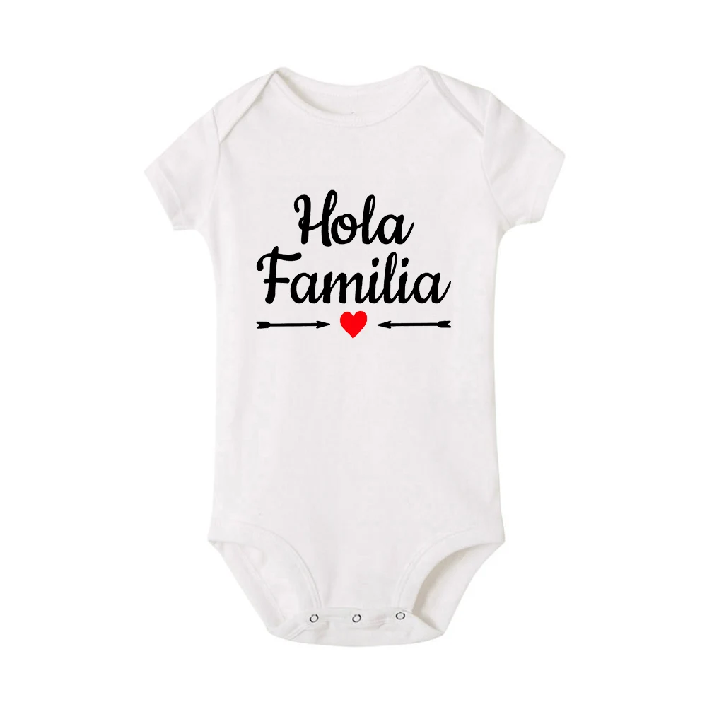 black baby bodysuits	 Hola Familia Spanish Funny Baby Newborn Rompers Boy Girl Casual Comfortable Bodysuits Outfits Infant Born Crawling Clothing Ropa cute baby bodysuits