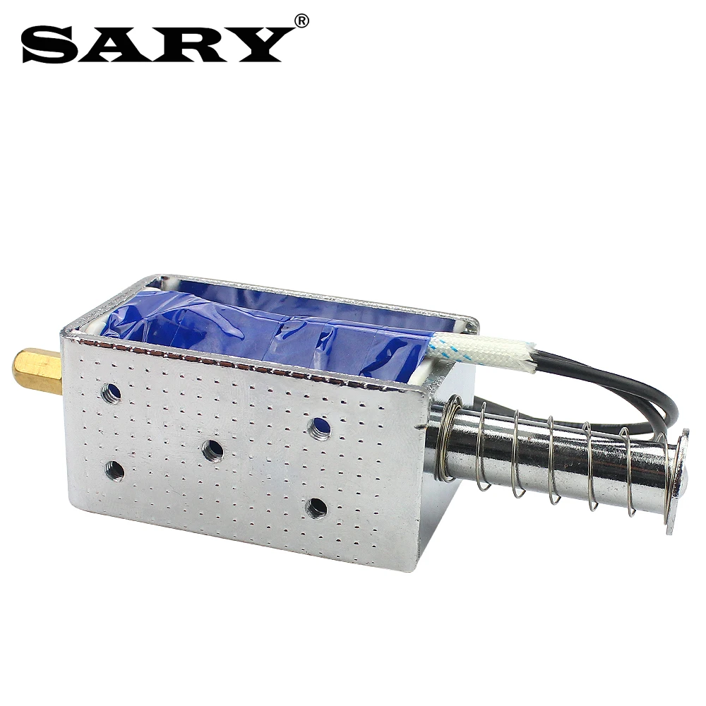 12V DC Push-Pull Linear Solenoid – Open Frame Electromagnet, 120Ω Resistance, Connector Style