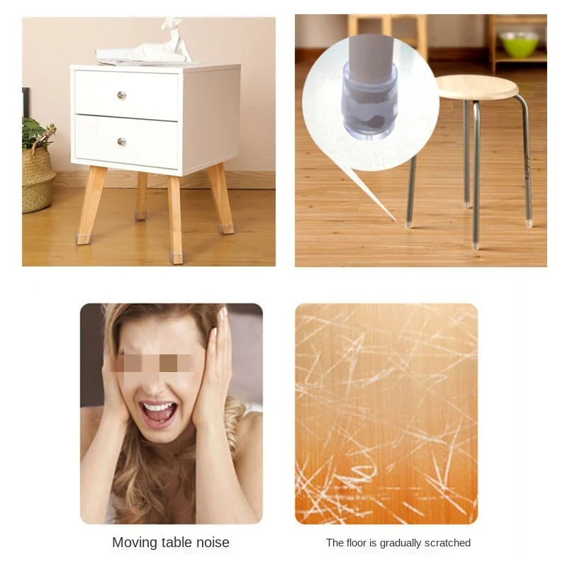 4-8pcs/set Chair Leg Caps Rubber Feet Protector Pads Furniture Table Covers Socks Plugs Cover Furniture Leveling Feet Home Decor