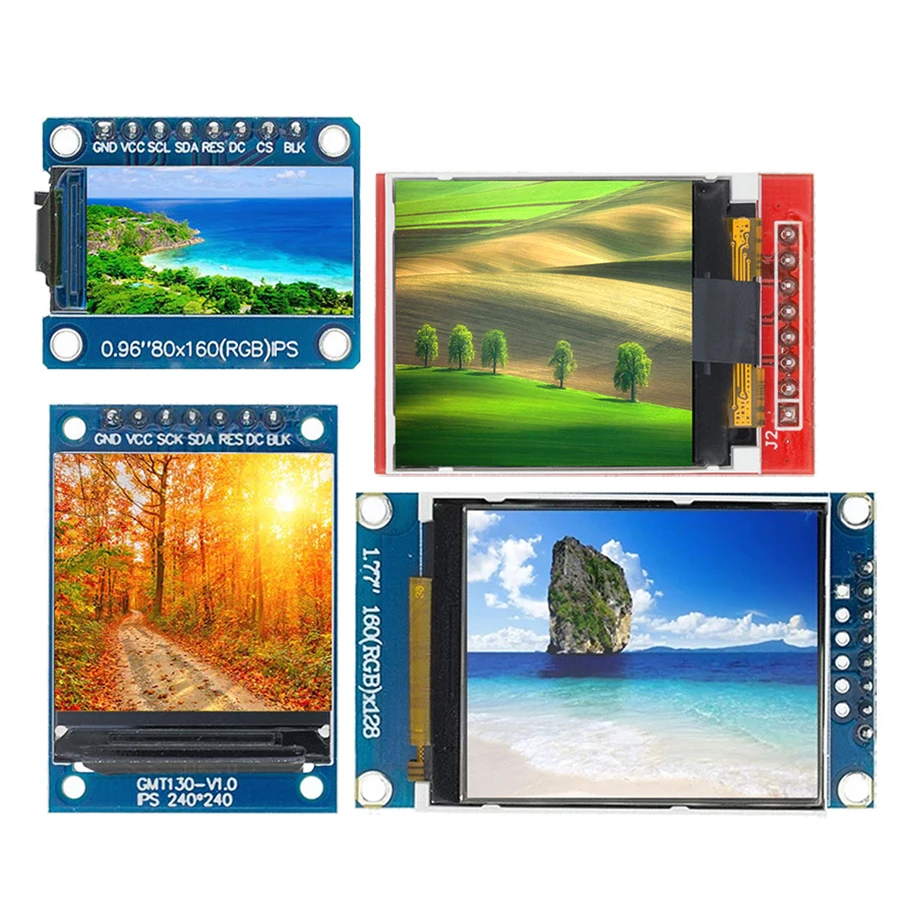 TFT дисплей 0 96/1 3/1 44/1 77/1 8 дюймов IPS 7P SPI HD 65K полноцветный ЖК модуль ST7735 Привод IC 80*160