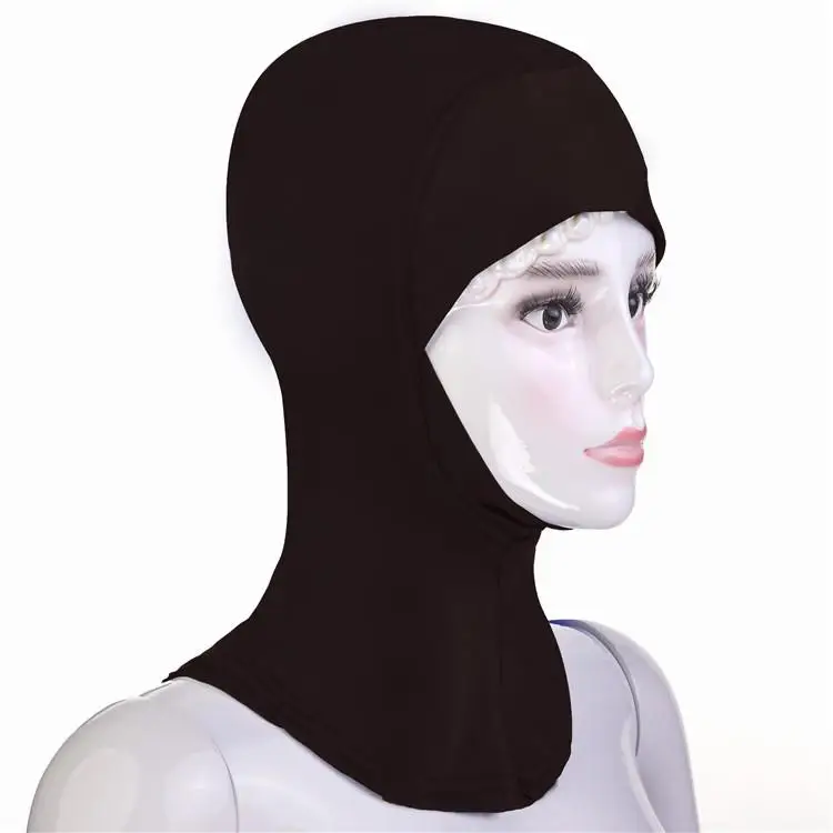 Новинка, Арабская мусульманская мягкая шапка под хиджаб, внутренняя шапка под шарф, головной убор ниндзя, Одноцветный головной платок, головной убор, исламский молитвенный головной убор - Цвет: Dark Coffee