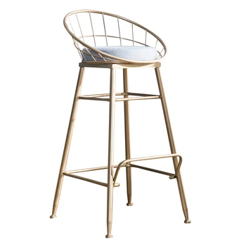 

New Nordic Bar Chair Iron Bar Chair Golden Household High Stool Modern Dining Chair Metal Wire Bar Chair
