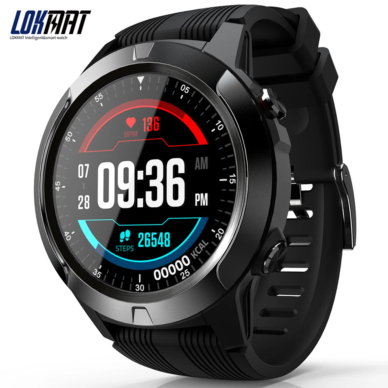 LOKMAT Смарт-часы для мужчин BT3.0+ 4,0 Водонепроницаемый Шагомер пульсометр Удаленная камера gps спортивные Смарт-часы для Android 4,4/iOS 8,0