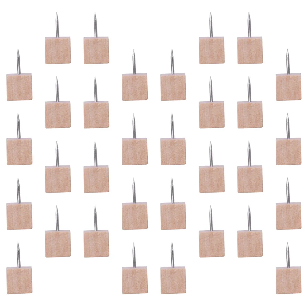 Pin de empuje de cabeza de madera, 50 Uds., chinchetas decorativas Diy