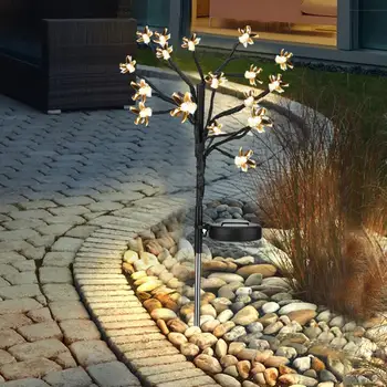 

Solar Powered LED Lawn Light Warm Peach Tree Lamp For Outdoor Garden Road Courtyard