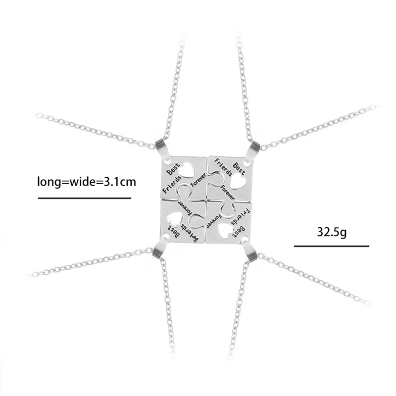 4 шт./компл. "best Friend Forever And Ever" BFF Friend ожерелье набор 4 шт. пазл в форме сердца ручной штампованный бисер Дружба Ювелирные изделия