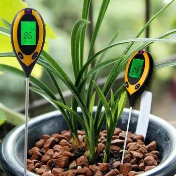 

4 In 1 Digital PH Meter Soil Moisture Monitor Temperature With Blacklight For Gardening Tester Farming Sunlight Plants U5X1
