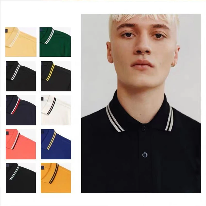 Мужская хлопковая рубашка-поло с короткими рукавами Свободная Повседневная из