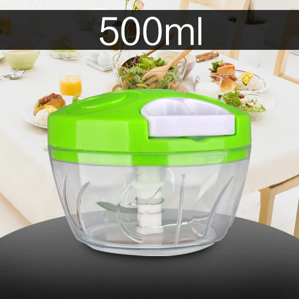 500ml-1.5L большой емкости Многофункциональный кухонный Ручной Кухонный кухонный комбайн Мясорубка измельчитель овощей измельчитель резак яйцо блендер - Цвет: 500ml Green