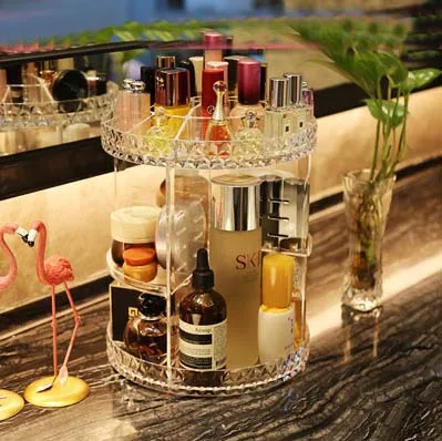 makeup organizer 05 Пластиковый Органайзер для хранения, вращающийся на 360 градусов, прозрачный акриловый косметический Органайзер, съемный косметический Органайзер - Цвет: makeup organizer 05