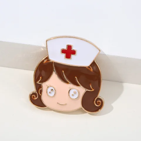 Sale Medical Medicine Brooch Pin Stethoscope Electrocardiogram Heart Shaped Pin Nurse Doctor Backpack Lapel Enamel Jewelry