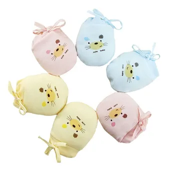 

Baby Gloves 100% Cotton No Scratch Mits Newborn Adjustable Anti Scratching Mittens Handguard for Infant Boys Girls,0-6 Months