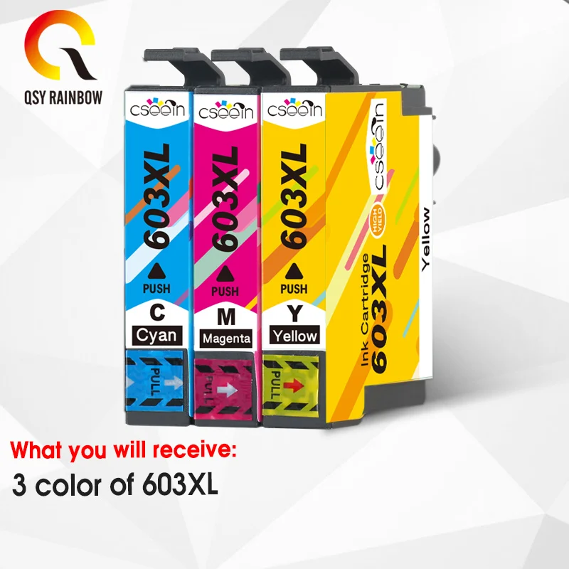 QSYRAINBOW T603XL 603 XL картридж с чернилами для принтера Epson XP 2100 2105 3100 3105 4100 4105 WF 2810 2830