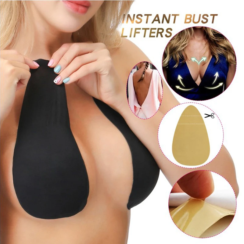 

VertvieStrapless Adhesive Bra Push Up Bra Self Adhesive Nipple Breast Pasties Cover Reusable Silicone Comfort Lingerie Femme