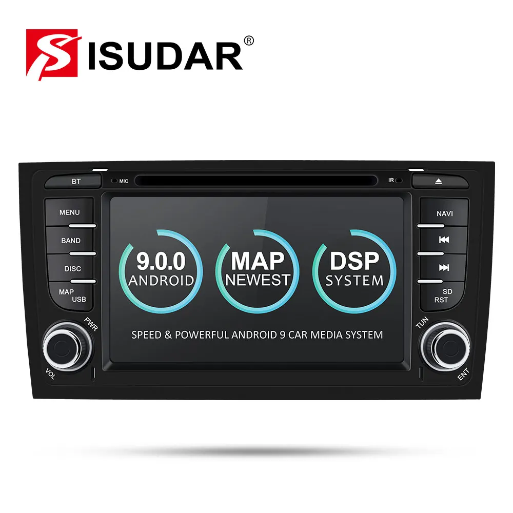 Isudar автомобильный мультимедийный плеер gps два Din Android 9 DVD Automotivo для Audi/A6/S6/RS6 радио FM четырехъядерный ram 2 Гб rom 16 Гб DSP